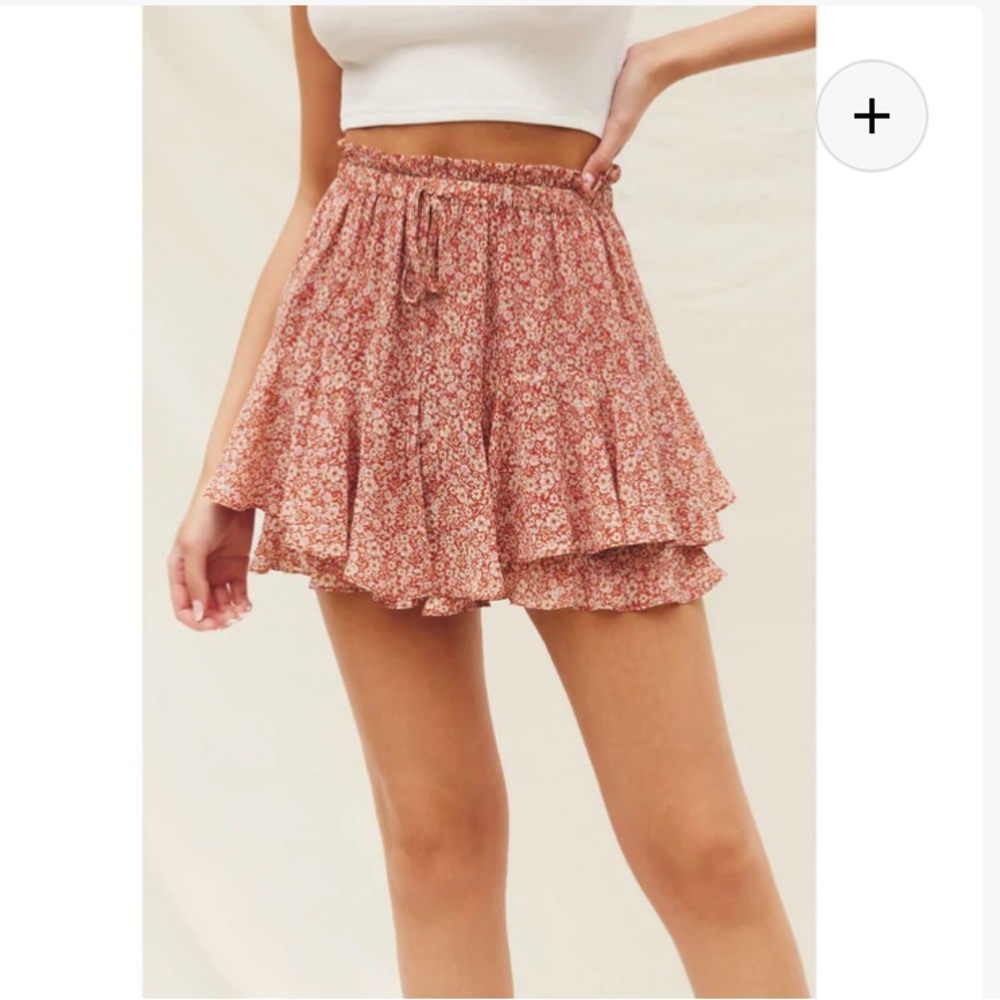 Red floral shorts size small